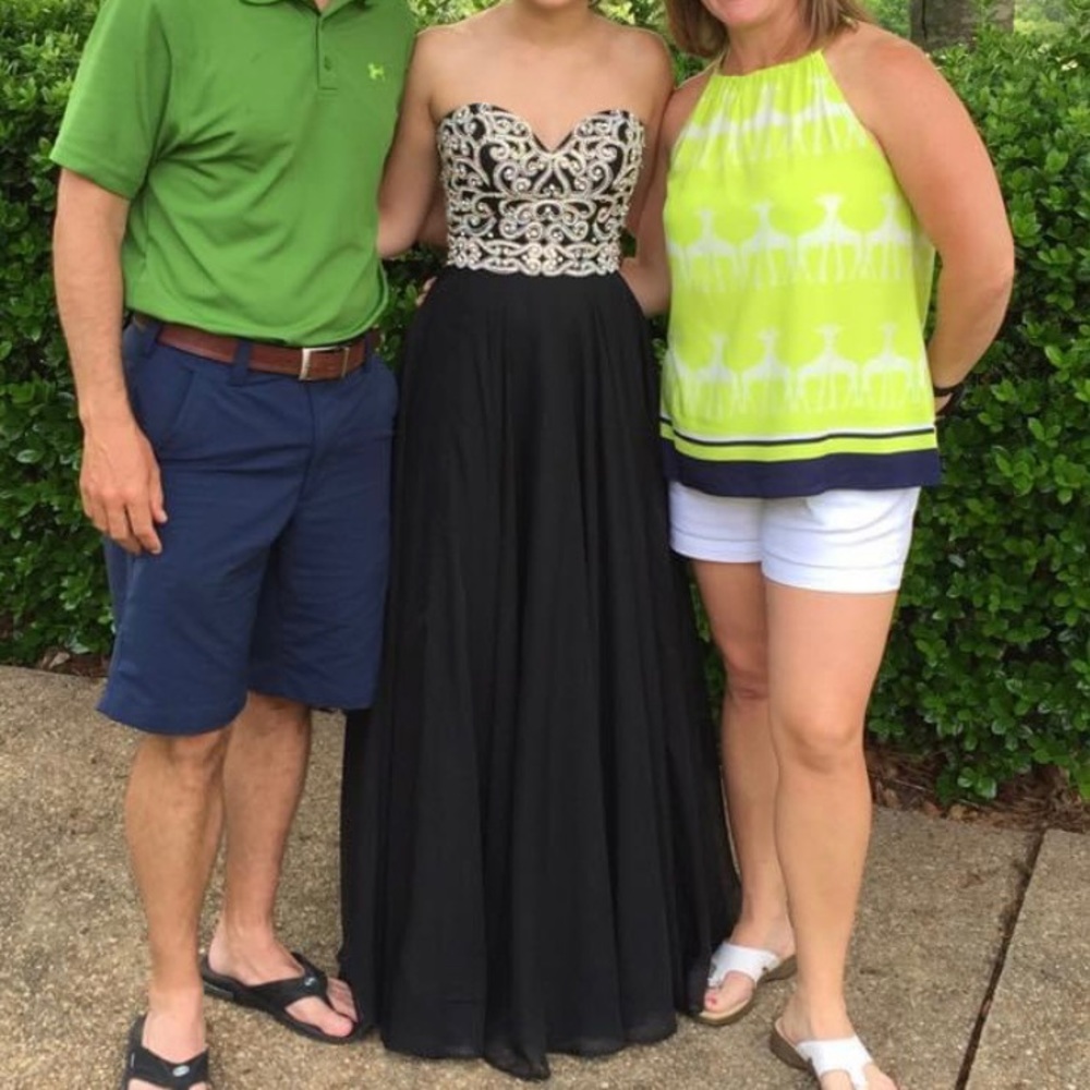 Sherri Hill Strapless Black Formal Dress